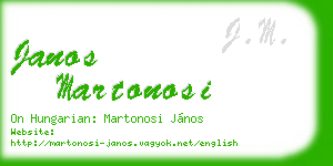 janos martonosi business card